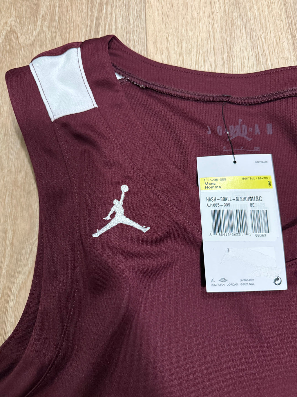 Jordan Basketball Herren Tanktop – Bordeaux/Weiß – Gr. S
