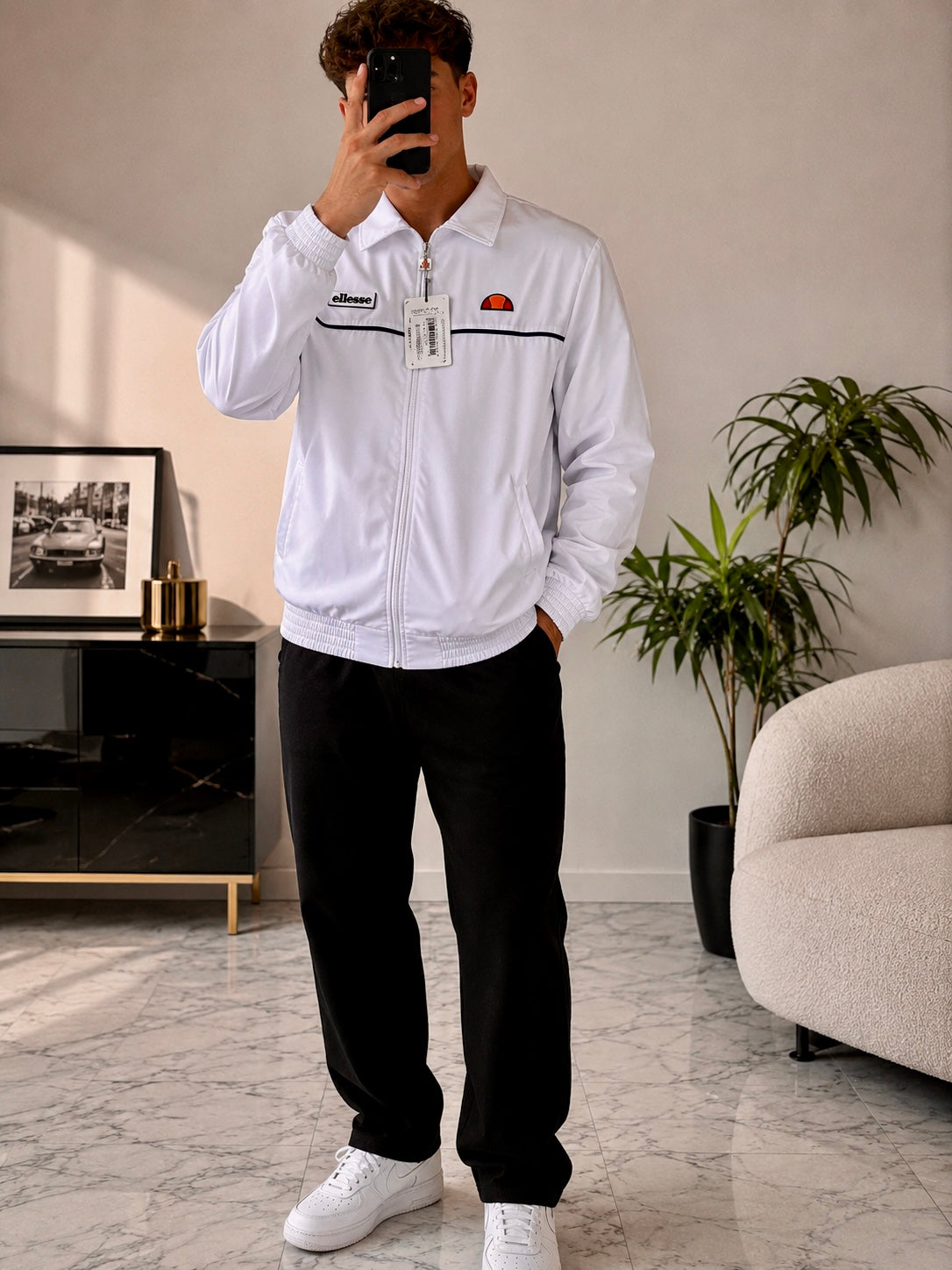 Ellesse Magnifico Herren Track Jacke – Weiß – Gr. S