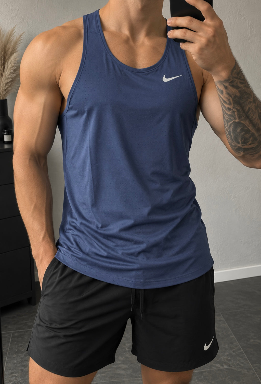 Nike Dri-FIT Running Herren Tanktop – Blau – Gr. S
