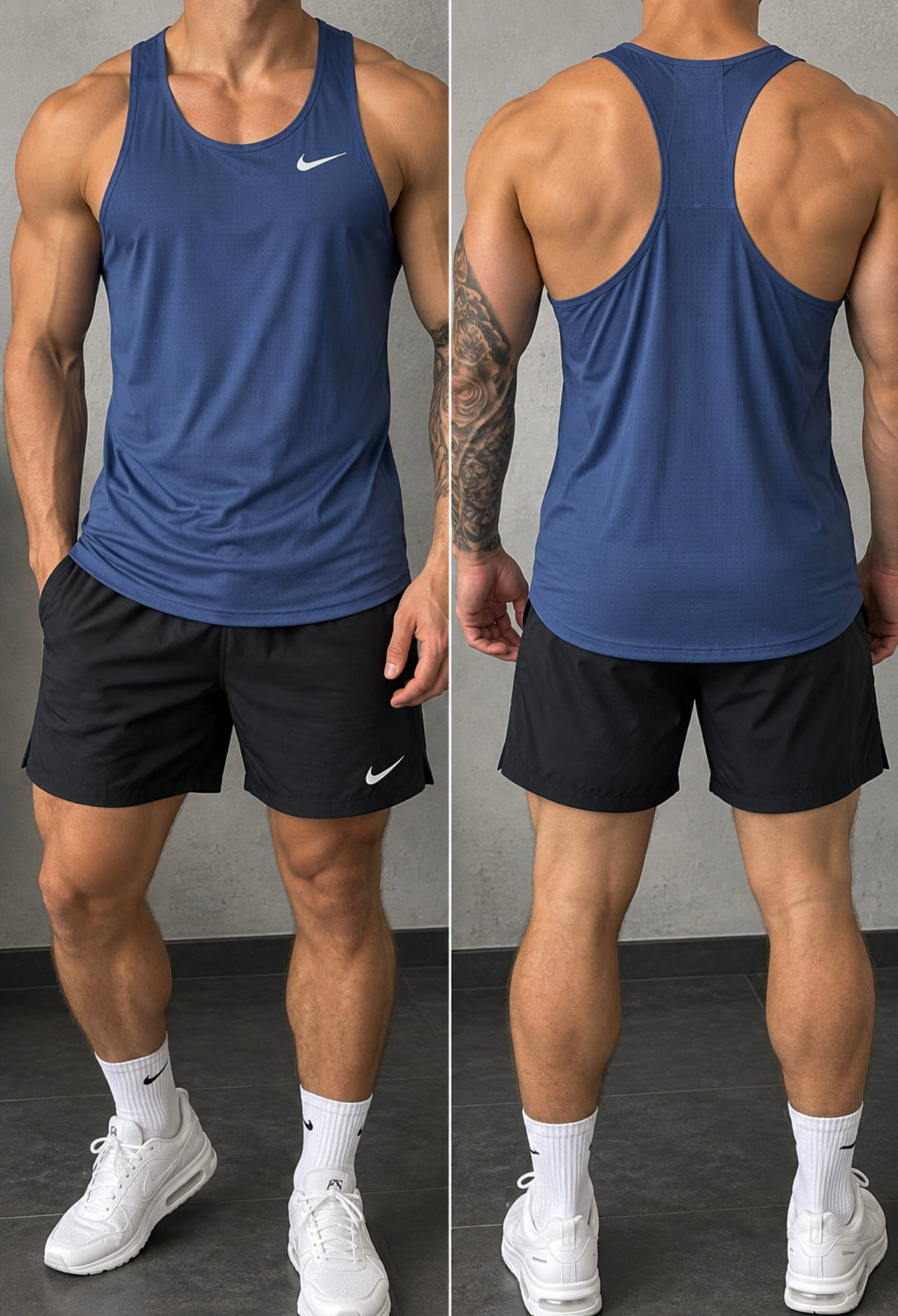 Nike Dri-FIT Running Herren Tanktop – Blau – Gr. S